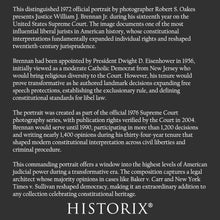 Load image into Gallery viewer, Digitally Restored and Enhanced 1972 William Brennan Print - Supreme Court Justice Portrait - Constitutional Law Civil Liberties - Archival Print