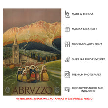 Cargar imagen en el visor de la galería, Digitally Restored and Enhanced 1920 Abruzzo Print - ENIT Italy Travel Poster - Traditional Folk Dress Interwar Italian Tourism - Archival Print