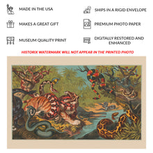 Load image into Gallery viewer, Digitally Restored and Enhanced 1870 Jungle Serpent Print - Circus Poster Tropical Snake - Gilded Age Victorian Cincinnati - Archival Print