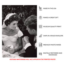 Load image into Gallery viewer, Digitally Restored and Enhanced 1953 JFK Wedding Photo - John and Jacqueline Kennedy Reception - Newport Rhode Island Wedding - Archival Print