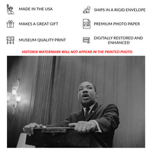 Load image into Gallery viewer, Digitally Restored and Enhanced 1964 Martin Luther King Print - Capitol Press Conference - Civil Rights Act Leader Washington DC - Archival Print