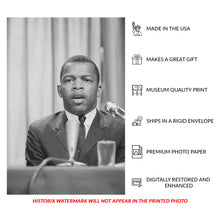 Load image into Gallery viewer, Digitally Restored and Enhanced 1964 John Lewis Print - Civil Rights Leader SNCC Chairman Portrait - Conscience of Congress - Archival Print
