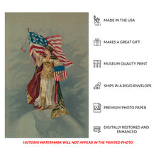 Cargar imagen en el visor de la galería, Digitally Restored and Enhanced 1890 Lady Columbia Print - American Flag Globe - Gilded Age Patriotic Americana Symbol - Archival Print