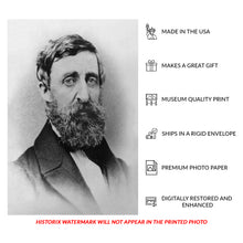 Load image into Gallery viewer, Digitally Restored and Enhanced 1879 Henry David Thoreau Print - Walden Philosopher Naturalist - Transcendentalist Concord Literary - Archival Print