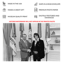 Load image into Gallery viewer, Digitally Restored and Enhanced 1970 Elvis and Nixon Print - Oval Office Meeting White House Historic Photograph - Iconic Moment - Archival Print