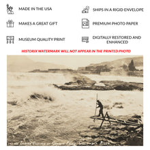 Cargar imagen en el visor de la galería, Digitally Restored and Enhanced 1929 Celilo Falls Fishing Print - Columbia River Indigenous Salmon Spearing Oregon - Pre-Dam Heritage - Archival Print