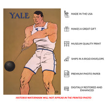 Load image into Gallery viewer, 1908 Yale Hammer Thrower Print - Progressive Era Collegiate Athletics Track and Field - Archival Print