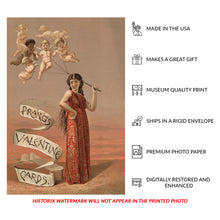 Cargar imagen en el visor de la galería, 1883 Prangs Valentine Cards Print - Victorian Love Boston - Gilded Age Romance Greeting Cards - Archival Print