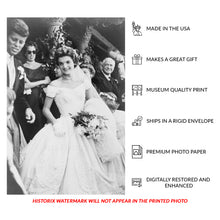 Load image into Gallery viewer, Digitally Restored and Enhanced 1953 Jacqueline Bouvier Photo - Wedding Day Bridal Portrait - Future First Lady Newport - Archival Print