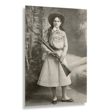 Load image into Gallery viewer, Digitally Restored and Enhanced 1899 Annie Oakley Print - Sharpshooter Portrait Wild West Legend - Frontier Markswoman Pioneer - Archival Print