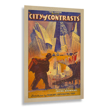 Cargar imagen en el visor de la galería, Digitally Restored and Enhanced 1931 City of Contrasts Poster - Depression Era Film Documentary - Urban Social Cinema History - Archival Print