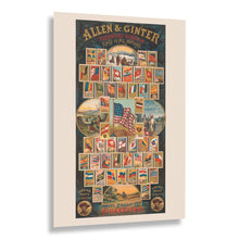 Cargar imagen en el visor de la galería, Digitally Restored and Enhanced 1888 Allen Ginter Print - Flags of All Nations Tobacco Card - Victorian Richmond Virginia - Archival Print