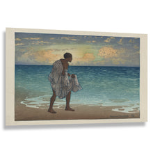 Cargar imagen en el visor de la galería, Digitally Restored and Enhanced 1920 Hawaii Photo - Hawaiian Fisherman Traditional Fishing - Pacific Island Indigenous Culture - Archival Print
