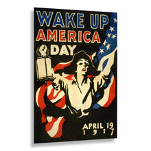 Cargar imagen en el visor de la galería, 1917 Wake Up America Day Poster - WWI Patriotic New York City - Home Front Mobilization - Archival Print