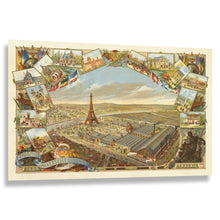 Load image into Gallery viewer, Digitally Restored and Enhanced 1889 Exposition Universelle Paris Print - Eiffel Tower World's Fair - French Revolution Centennial - Archival Print