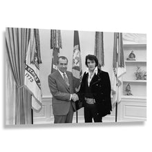 Load image into Gallery viewer, Digitally Restored and Enhanced 1970 Elvis and Nixon Print - Oval Office Meeting White House Historic Photograph - Iconic Moment - Archival Print