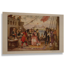 Load image into Gallery viewer, Digitally Restored and Enhanced 1932 Captain Kidd Print - New York Harbor 1690s - Privateer Maritime Colonial Seafaring History - Archival Print