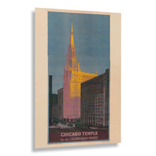 Cargar imagen en el visor de la galería, Digitally Restored and Enhanced 1925 Chicago Temple Photo - Gothic Revival Skyscraper - Elevated Railway Roaring Twenties Urban - Archival Print