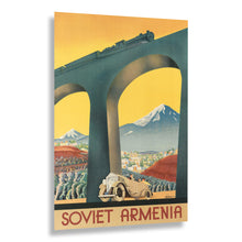 Cargar imagen en el visor de la galería, 1935 Soviet Armenia Print - Intourist Travel Poster - Caucasus Mountains Art Deco USSR Tourism - Archival Print