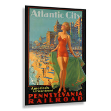 Load image into Gallery viewer, 1936 Atlantic City Print - Pennsylvania Railroad Travel Poster - Art Deco Boardwalk New Jersey - Archival Print