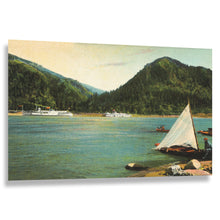 Load image into Gallery viewer, Digitally Restored and Enhanced 1908 Columbia River Gorge Print - Bonneville Oregon Panorama - Cascade Mountains Pre-Dam Era - Archival Print