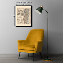 Cargar imagen en el visor de la galería, Digitally Restored and Enhanced 1844 Portugal Map Poster - Vintage Map of Portugal Poster - Neueste Karte Von Portugal Wall Art - Old Mapa de Portugal