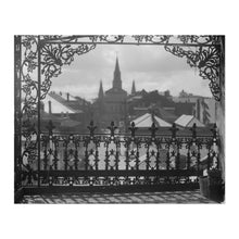 Load image into Gallery viewer, Digitally Restored and Enhanced 1920 A Vista Through Iron Lace Photo Print - Vintage Photo of A Vista Through An Iron Lace in New Orleans Wall Art Poster