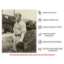 Load image into Gallery viewer, Digitally Restored and Enhanced 1945 Jackie Robinson Poster Photo Print - Jackie Robinson in Kansas City Monarchs Uniform Vintage Portrait Photo Wall Art