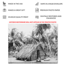 Load image into Gallery viewer, Digitally Restored and Enhanced 1903 Typical Puerto Rican Hut Print Photo - Vintage Photo of A Typical Hut in San Juan Puerto Rico Wall Art Poster