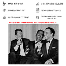 Load image into Gallery viewer, Digitally Restored and Enhanced 1961 The Tremendous Trio Print Photo - Vintage Photo of Frank Sinatra Dean Martin & Sammy Davis Jr Poster Print Wall Art