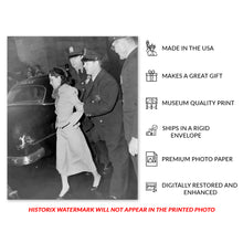 Load image into Gallery viewer, Digitally Restored and Enhanced 1954 Lolita Lebron Print Photo - Old Photo of the Arrest of Puerto Rican Nationalist Leader Lolita Lebron Wall Art Poster