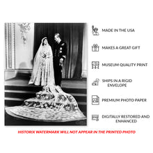 Load image into Gallery viewer, Digitally Restored and Enhanced 1947 Queen Elizabeth and Prince Philip Royal Wedding Portrait Photo - Vintage Photo of Queen Elizabeth Ii & Prince Philip