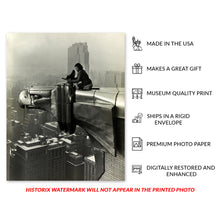 Load image into Gallery viewer, Digitally Restored and Enhanced 1930 Margaret Bourke-White Photo Print - Old Photo of Margaret Burke White Atop Chrysler Building New York City Poster