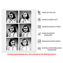 Load image into Gallery viewer, Digitally Restored and Enhanced 1939 Anne Frank Portrait Photo - Vintage Photograph of Anne Frank The Author of The Diary of A Young Girl Wall Art Poster