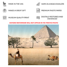 Cargar imagen en el visor de la galería, 1890 Egypt Pyramid Print - Bedouins at Giza Cairo - Victorian Travel Ancient Egypt - Archival Print