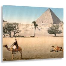 Cargar imagen en el visor de la galería, 1890 Egypt Pyramid Print - Bedouins at Giza Cairo - Victorian Travel Ancient Egypt - Archival Print
