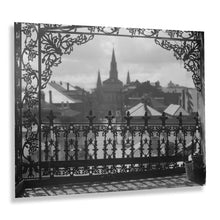 Load image into Gallery viewer, Digitally Restored and Enhanced 1920 A Vista Through Iron Lace Photo Print - Vintage Photo of A Vista Through An Iron Lace in New Orleans Wall Art Poster