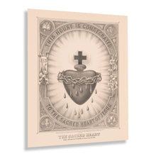 Load image into Gallery viewer, Digitally Restored and Enhanced 1874 The Sacred Heart of Jesus Picture Photo - Vintage Sacred Heart Poster Print - Sacred Heart of Jesus Poster Wall Art