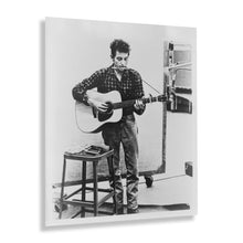 Load image into Gallery viewer, Digitally Restored and Enhanced 1965 Bob Dylan Self Portrait Photo Print - Vintage Full-Length Portrait Photo of Bob Dylan Playing Guitar Wall Art Poster