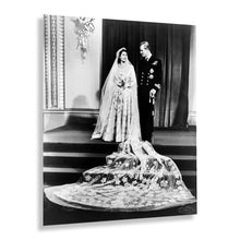 Load image into Gallery viewer, Digitally Restored and Enhanced 1947 Queen Elizabeth and Prince Philip Royal Wedding Portrait Photo - Vintage Photo of Queen Elizabeth Ii & Prince Philip