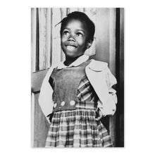 Load image into Gallery viewer, Digitally Restored and Enhanced 1960 Ruby Bridges Poster Photo - Vintage Photo of Six-Year-Old Black American Civil Rights Activist Ruby Bridges Wall Art