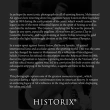 Load image into Gallery viewer, Digitally Restored and Enhanced 1934 Muhammad Ali VS Sonny Liston Poster Photo - Old Photo Print of The Greatest Muhammad Ali Standing Over Sonny Liston