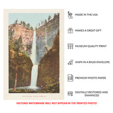 Load image into Gallery viewer, 1901 Multnomah Falls Oregon Print - Columbia River Gorge Waterfall - Pacific Northwest Natural Wonder - Archival Print