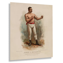 Cargar imagen en el visor de la galería, Digitally Restored and Enhanced 1883 John L Sullivan Photo Print - Vintage Photo of Heavyweight Champion Pugilist John L Sullivan Wall Art Poster