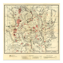 Cargar imagen en el visor de la galería, Digitally Restored and Enhanced 1881 Yellowstone National Park Map Poster - Vintage Map of The Yellowstone National Park Poster Wall Art Print