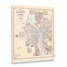 Load image into Gallery viewer, Digitally Restored and Enhanced 1889 Portland Oregon Map Print - Vintage Map of Portland East Portland & Albina - Old Map of Portland Oregon Wall Art