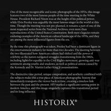 Load image into Gallery viewer, Digitally Restored and Enhanced 1970 President Richard Nixon Photo Print - Old Photo of President Nixon with Elvis Presley Delbert West & Jerry Schilling