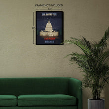 Cargar imagen en el visor de la galería, Digitally Restored and Enhanced 1950 Washington American Airlines Travel Poster - US Capitol Building - Mid-Century Domestic Aviation - Archival Print