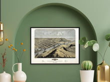 Load image into Gallery viewer, Digitally Restored and Enhanced 1868 Grand Haven Michigan Map Poster - Vintage Bird's Eye View Map of Grand Haven Ottawa County Michigan Wall Art Print