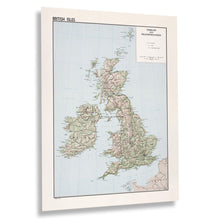 Load image into Gallery viewer, Digitally Restored and Enhanced 1961 British Isles Map Poster - Vintage Map of British Isles Terrain & Transportation - Old Map of British Isles Wall Art